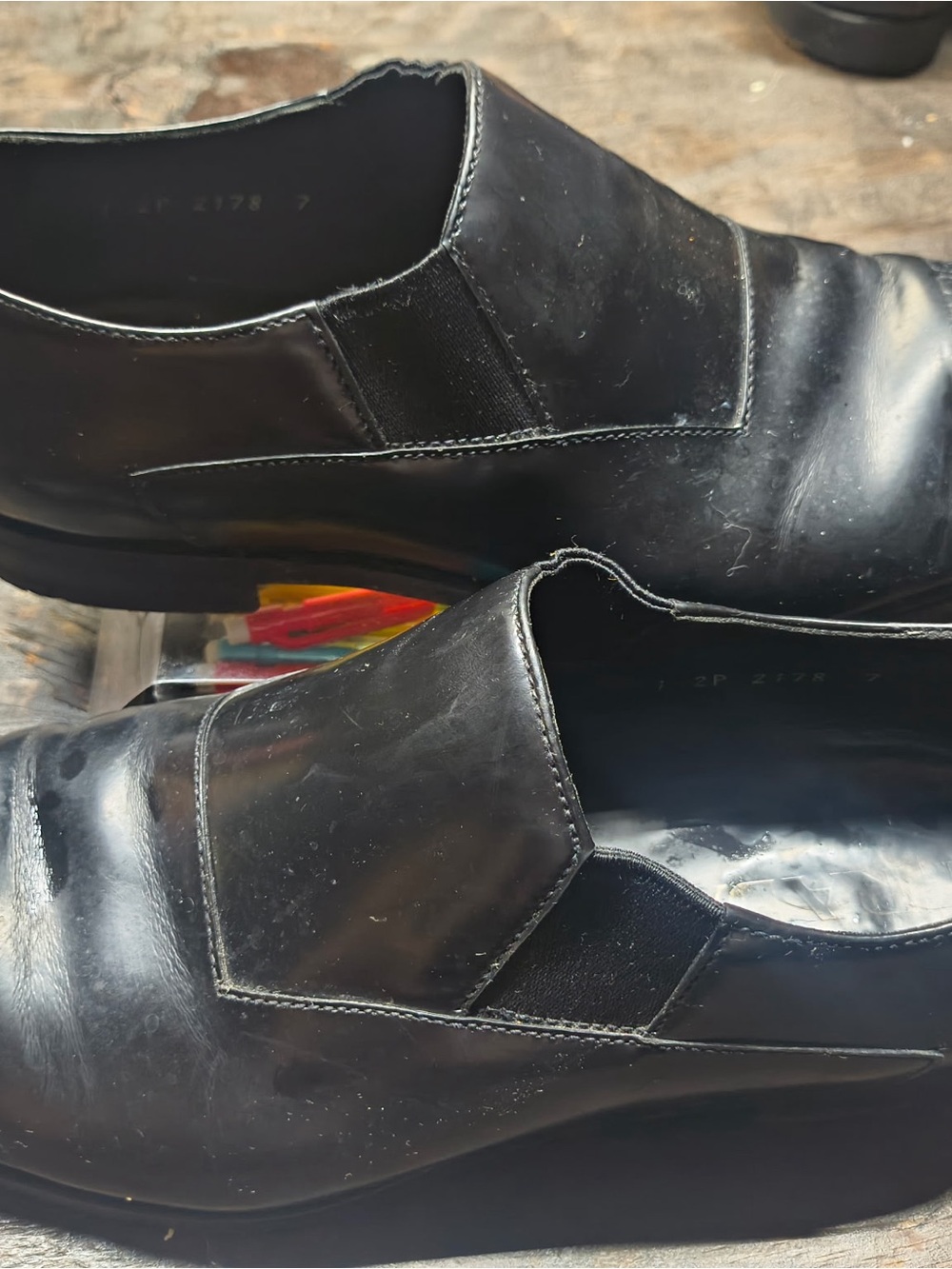 Prada Black Leather Slip-On Dress Boots